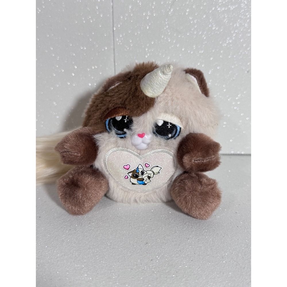 Zuru Rainbocorns Itzy Glitzy Kitty Plush Brown Tan Unicorn Cat Fairy Wings